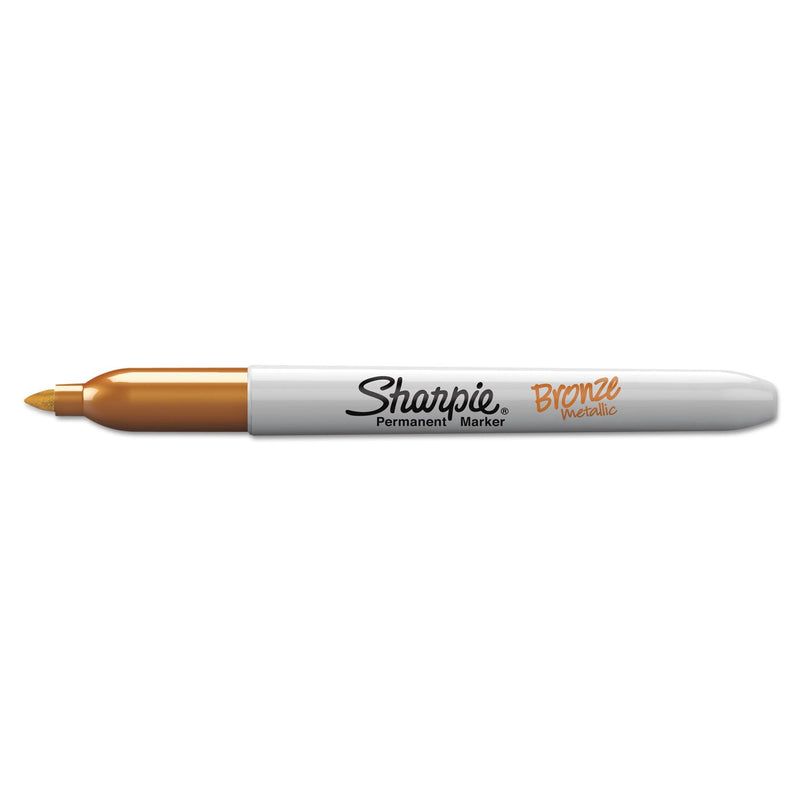 Sharpie Metallic Fine Point Permanent Markers, Fine Bullet Tip, Gold-Silver-Bronze, 6/Pack
