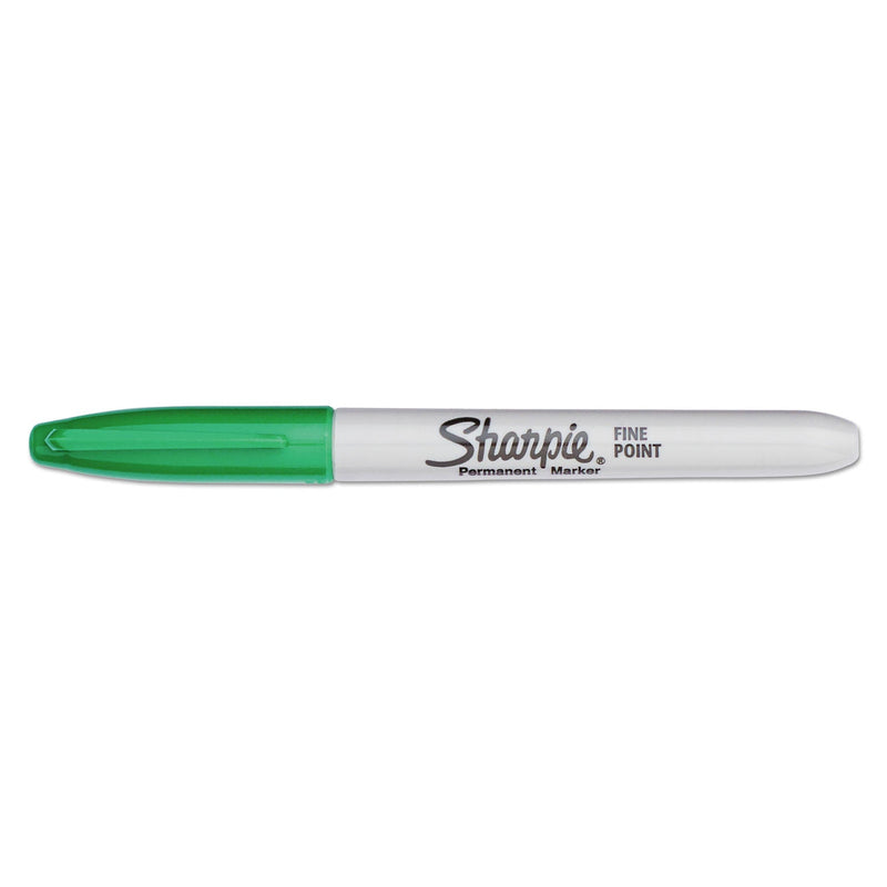 Sharpie Fine Bullet Tip Permanent Marker, Green, Dozen