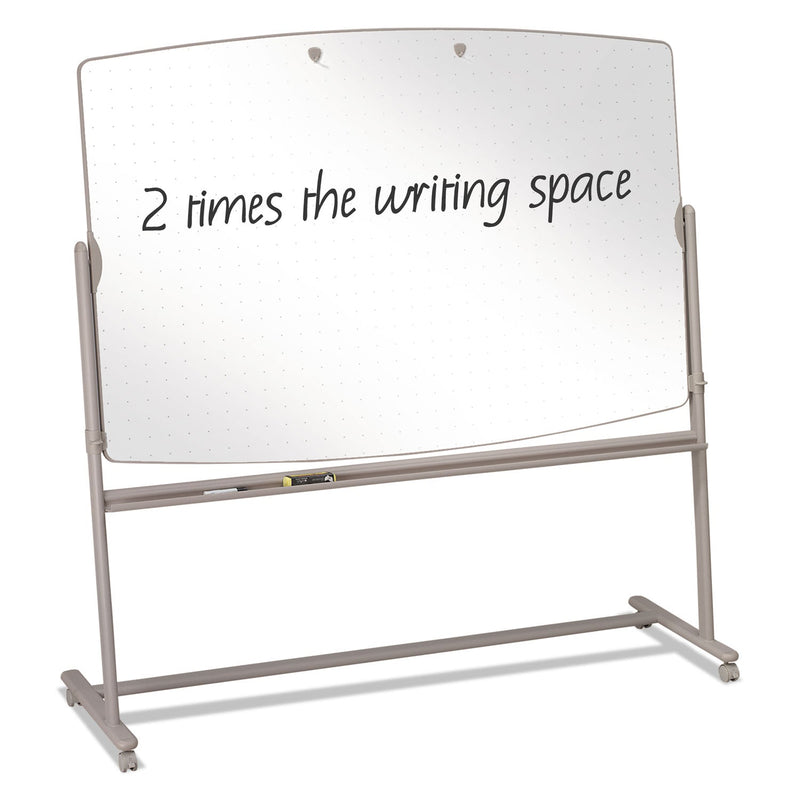 Quartet Total Erase Reversible Mobile Easel, 72 x 48, White Surface, Neutral Frame
