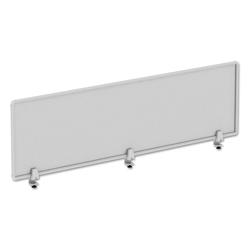 Alera Polycarbonate Privacy Panel, 65w x 0.5d x 18h, Silver/Clear