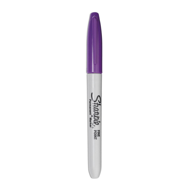 Sharpie Fine Tip Permanent Marker, Fine Bullet Tip, Purple, Dozen