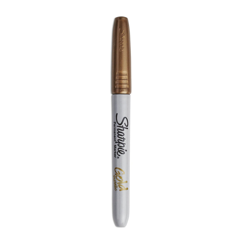 Sharpie Metallic Fine Point Permanent Markers, Fine Bullet Tip, Gold, Dozen