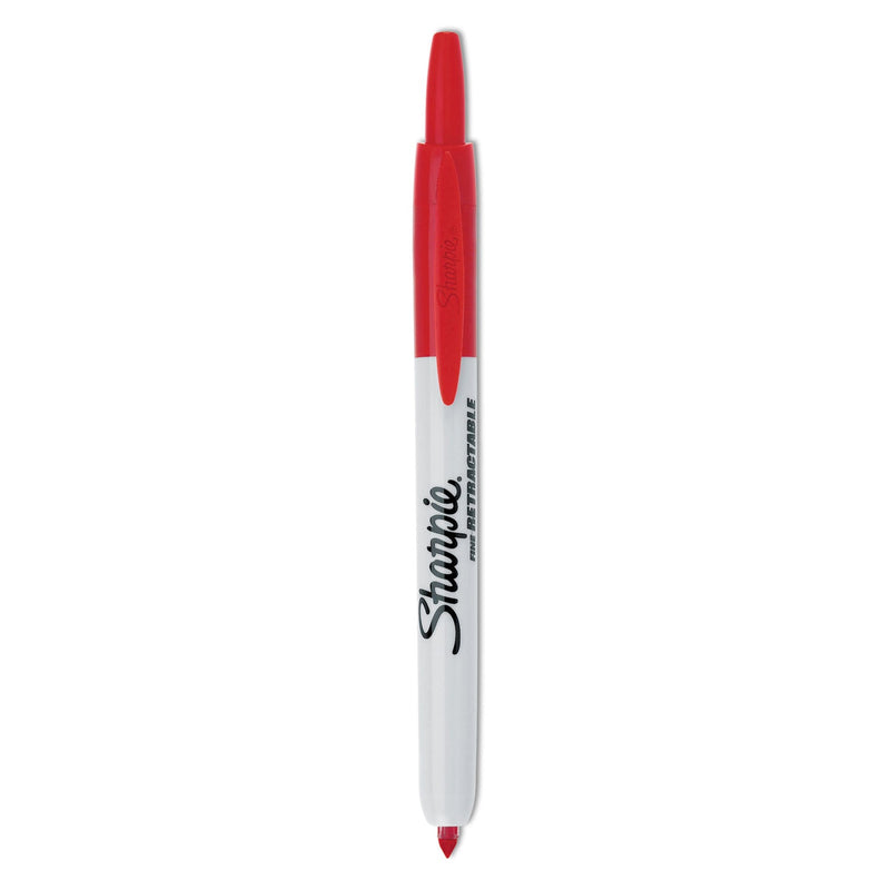 Sharpie Retractable Permanent Marker, Fine Bullet Tip, Red
