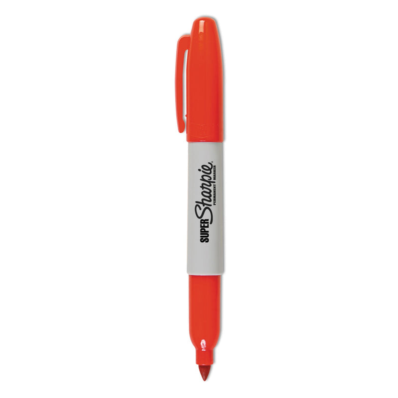 Sharpie Super Permanent Marker, Fine Bullet Tip, Red, Dozen