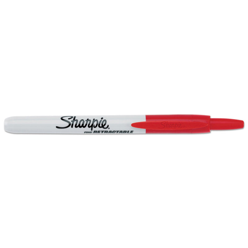 Sharpie Retractable Permanent Marker, Fine Bullet Tip, Red