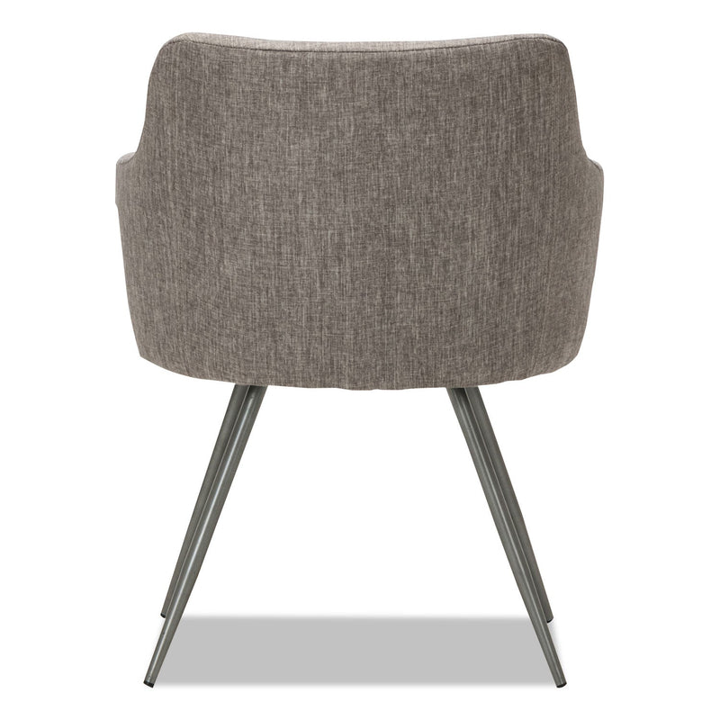 Alera Captain Series Guest Chair, 23.8" x 24.6" x 30.1", Gray Tweed Seat/Back, Chrome Base