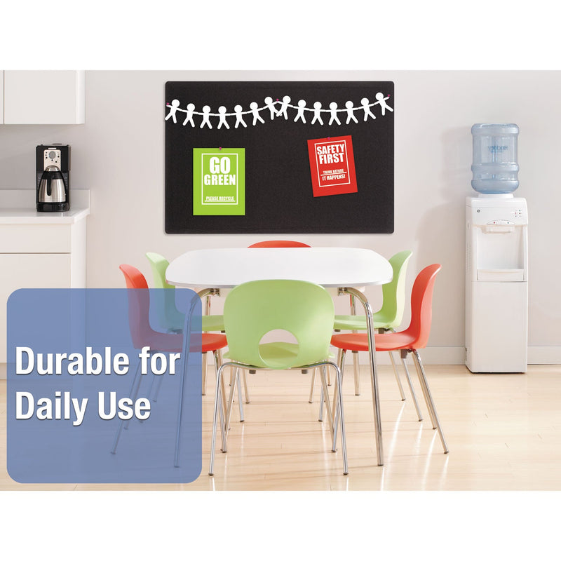 Quartet Oval Office Fabric Bulletin Board, 48 x 36, Black