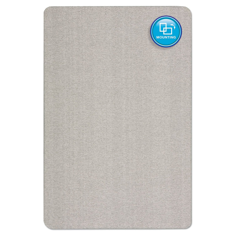 Quartet Oval Office Fabric Bulletin Board, 48 x 36, Gray