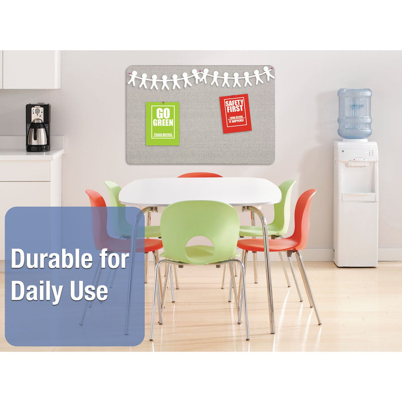 Quartet Oval Office Fabric Bulletin Board, 48 x 36, Gray