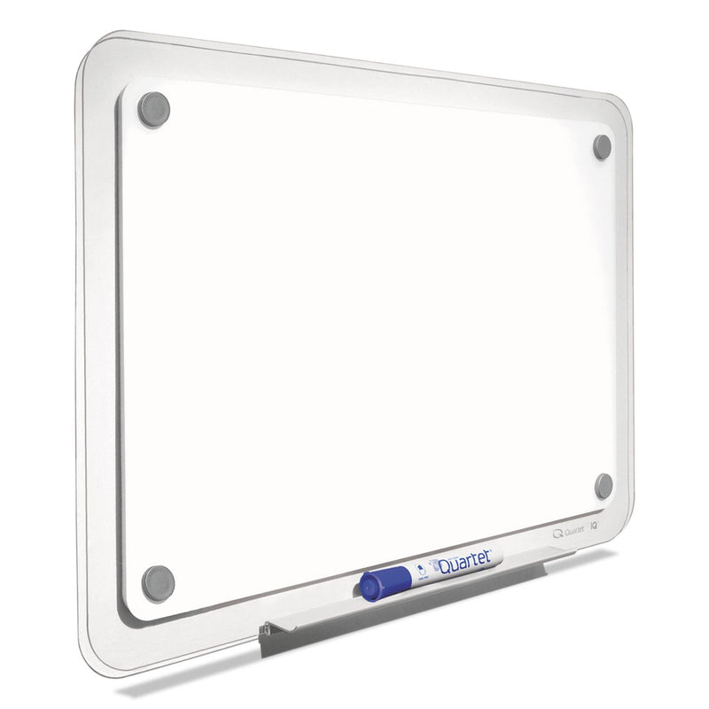 Quartet iQ Total Erase Board, 11 x 7, White, Clear Frame