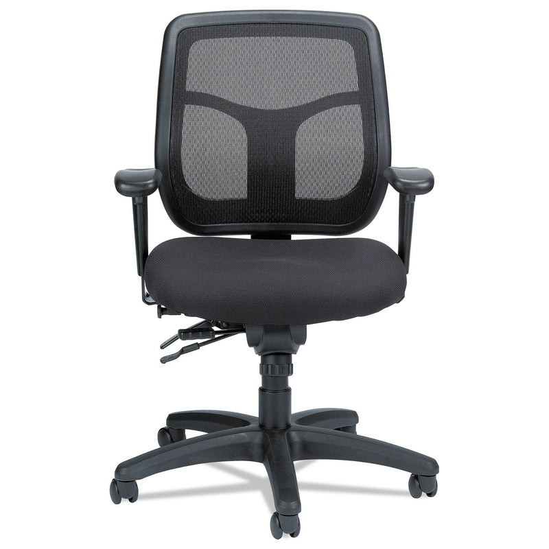 Eurotech Apollo Multi-Function Mesh Task Chair, Supports Up to 250 lb, 18.9" to 22.4" Seat Height, Silver Seat/Back, Black Base
