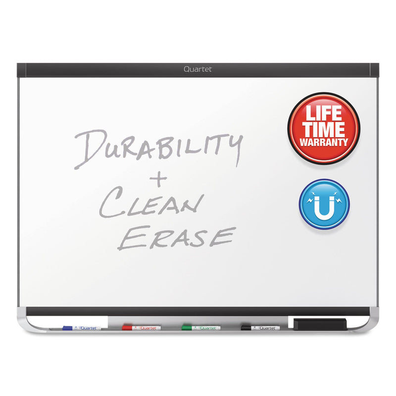 Quartet Prestige 2 DuraMax Magnetic Porcelain Whiteboard, 96 x 48, Black Frame