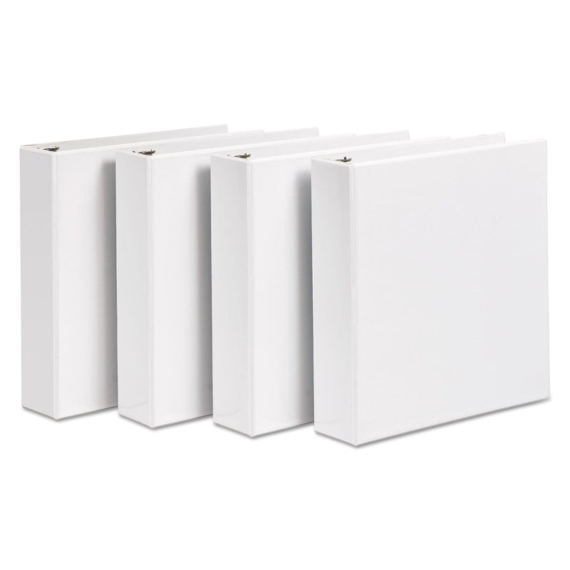 Avery Durable View Binder with DuraHinge and Slant Rings, 3 Rings, 3" Capacity, 11 x 8.5, White, 4/Pack