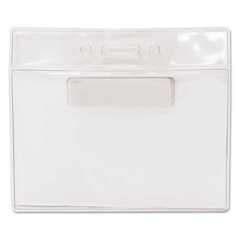 Advantus Magnetic-Style Name Badge Kits, Horizontal, Clear 4.5" x 3.25" Holder, 4.13" x 3" Insert, 20/Pack