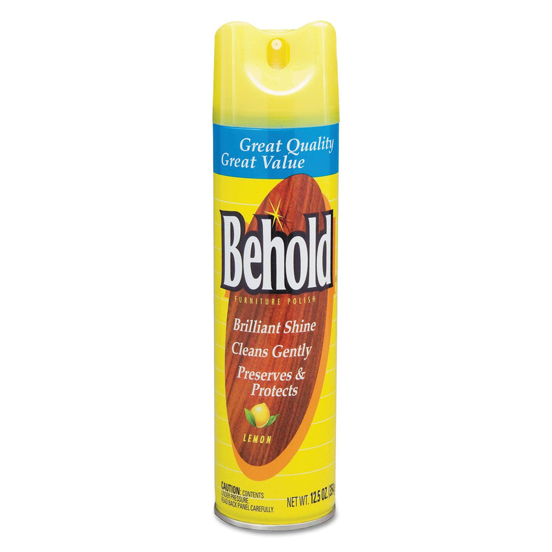 Diversey Behold Furniture Polish, Lemon, 12.5 oz Aerosol Spray, 6/Carton