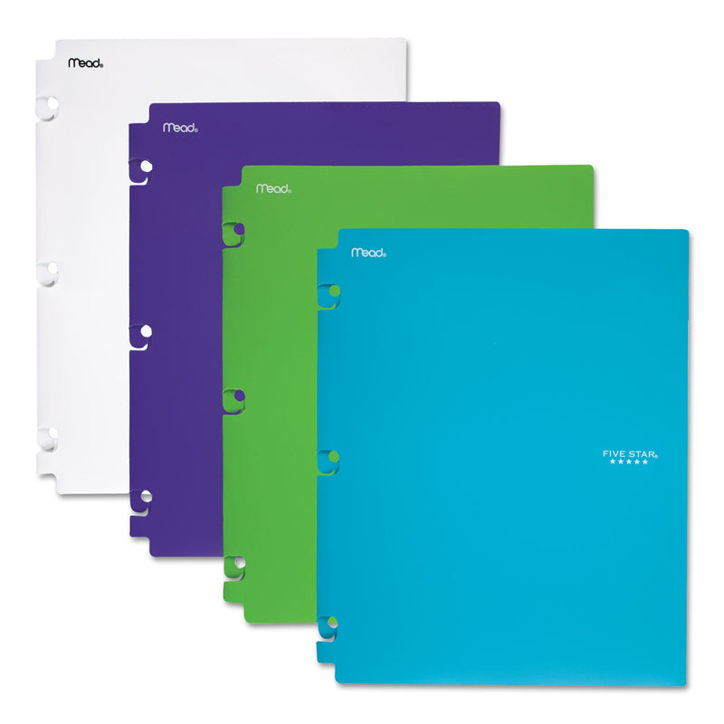 Five Star Snap-In Plastic Folder, 20-Sheet Capacity, 11 x 8.5, Assorted, Snap Closure, 2/Set
