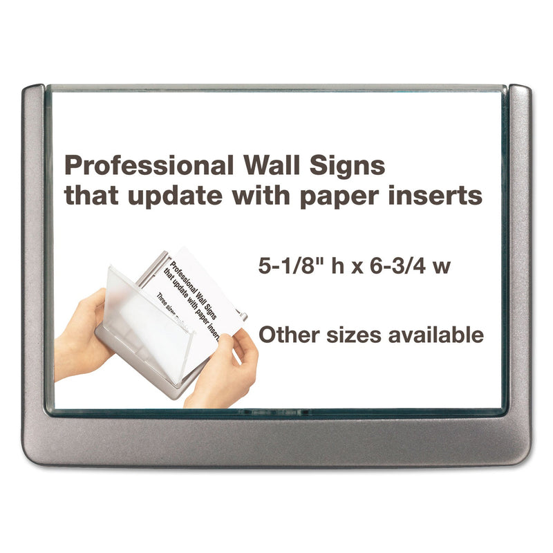 Durable Click Sign Holder For Interior Walls, 6.75 x 0.63 x 5.13, Gray