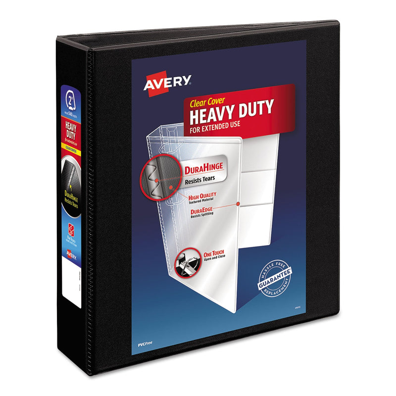 Avery Heavy-Duty Non Stick View Binder with DuraHinge and Slant Rings, 3 Rings, 2" Capacity, 11 x 8.5, Black, (5500)