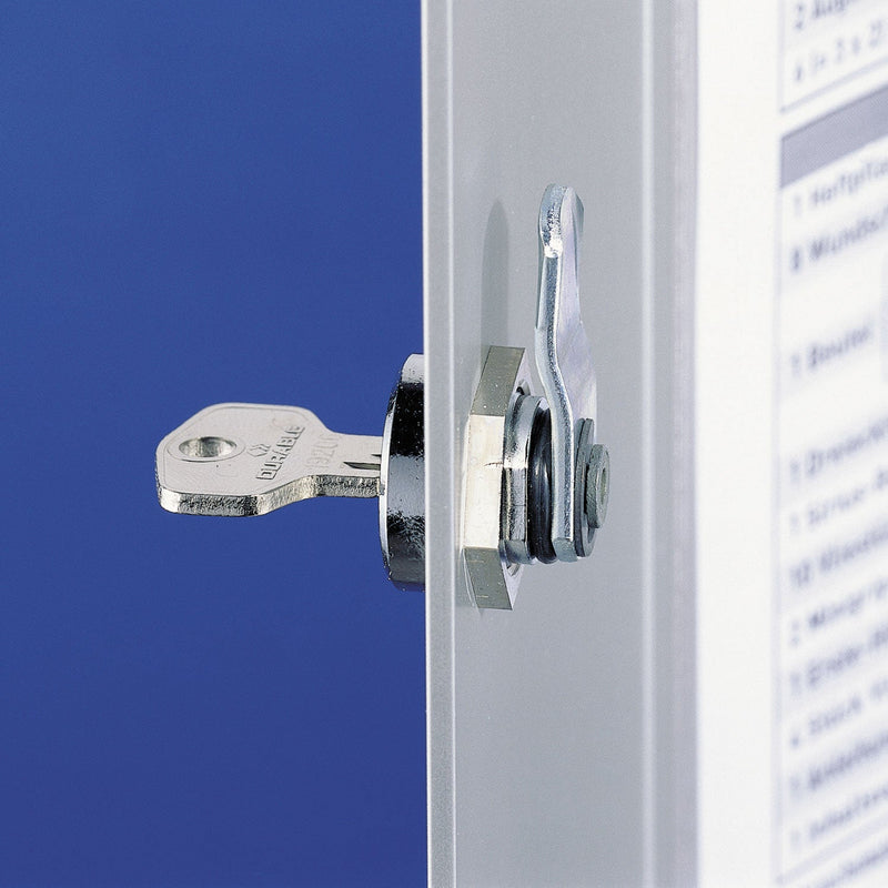 Durable Locking Key Cabinet, 36-Key, Brushed Aluminum, Silver, 11.75 x 4.63 x 11