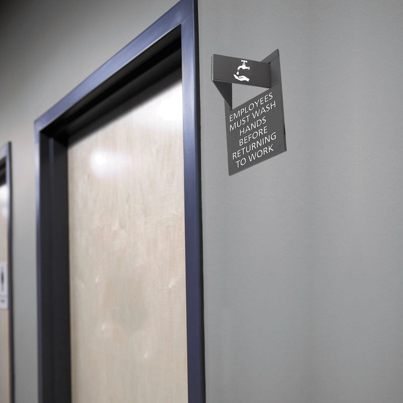 Advantus Pop-Out ADA Sign, Wash Hands, Tactile Symbol, Plastic, 6 x 9, Gray/White