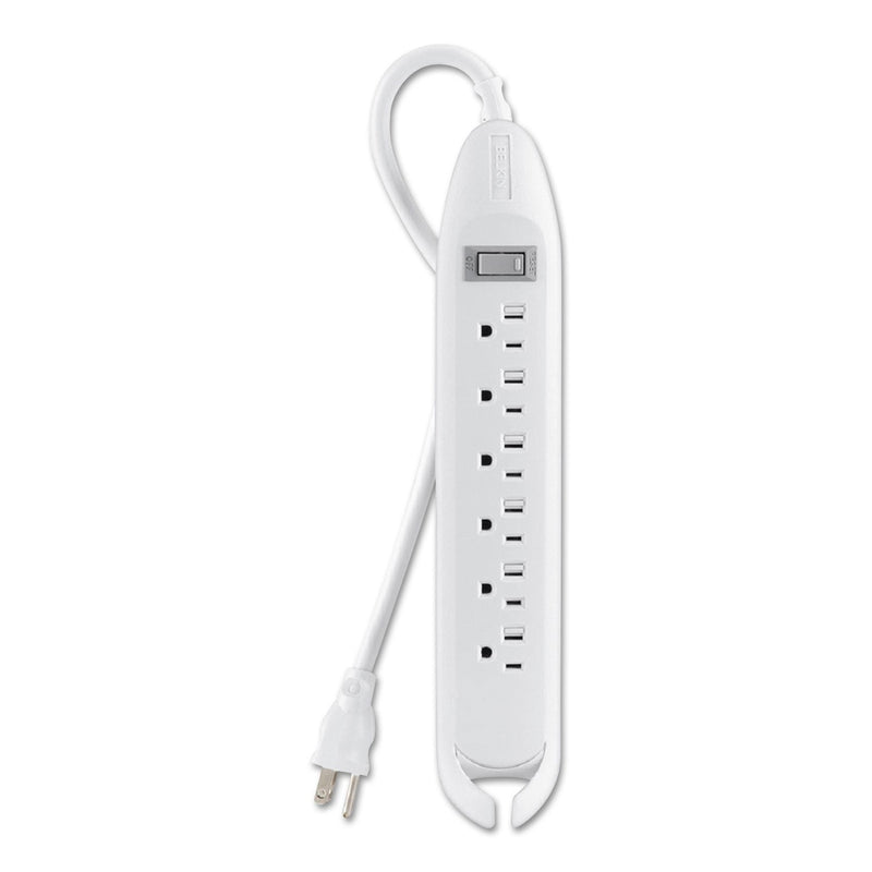 Belkin Power Strip, 6 Outlets, 12 ft Cord, White
