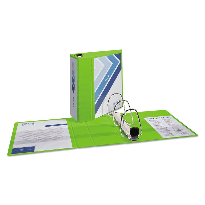 Avery Heavy-Duty View Binder with DuraHinge and Locking One Touch EZD Rings, 3 Rings, 5" Capacity, 11 x 8.5, Chartreuse