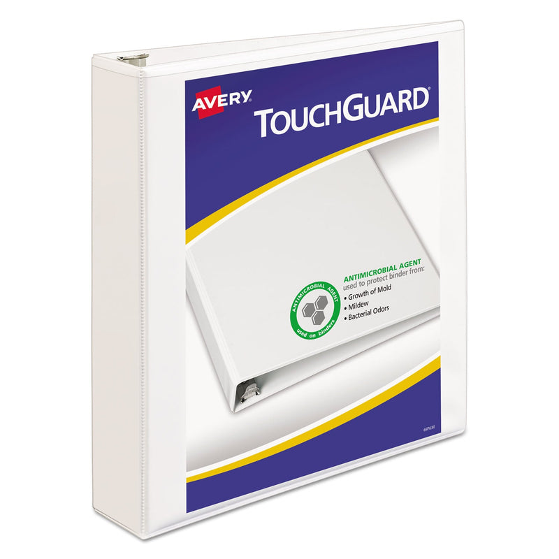 Avery TouchGuard Protection Heavy-Duty View Binders with Slant Rings, 3 Rings, 1.5" Capacity, 11 x 8.5, White