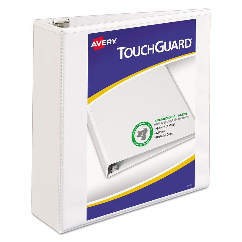 Avery TouchGuard Protection Heavy-Duty View Binders with Slant Rings, 3 Rings, 3" Capacity, 11 x 8.5, White