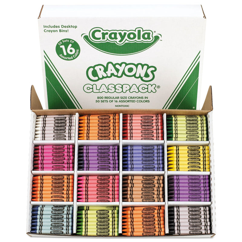 Crayola Classpack Regular Crayons, 16 Colors, 800/Box
