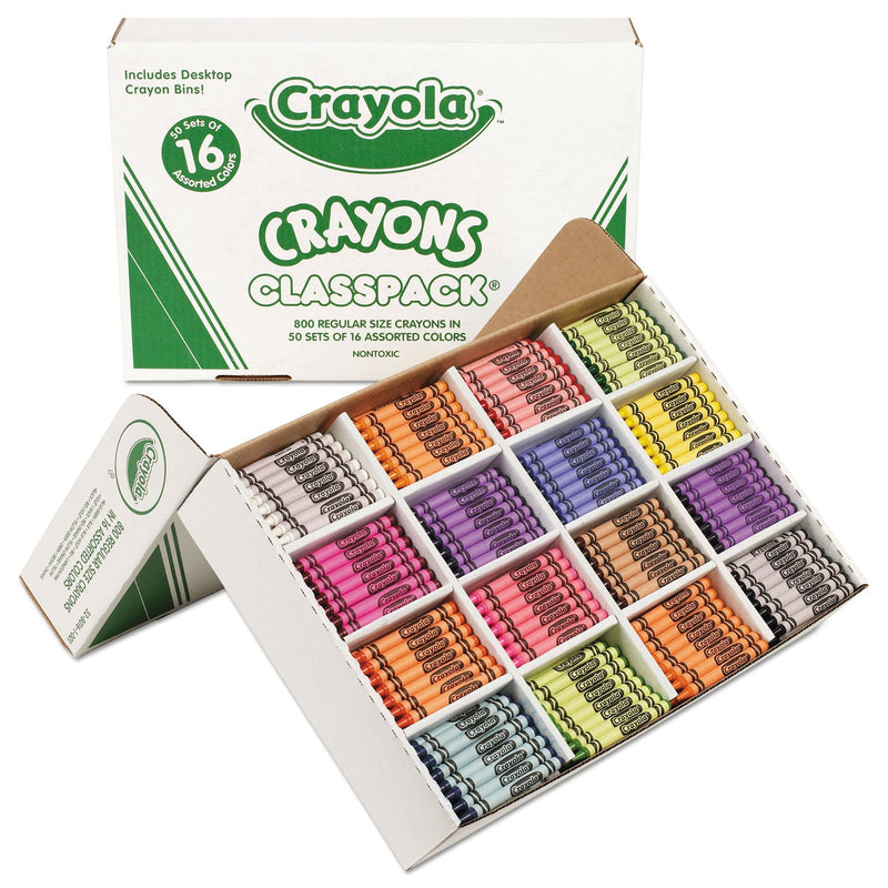 Crayola Classpack Regular Crayons, 16 Colors, 800/Box