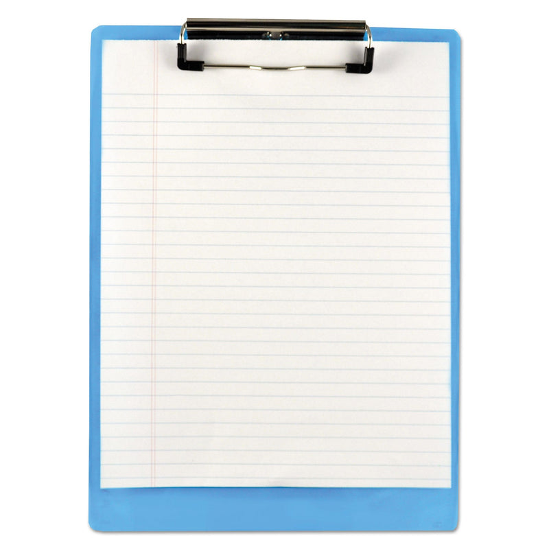 Saunders Recycled Plastic Clipboard, 0.5" Clip Capacity, Holds 8.5 x 11 Sheets, Ice Blue