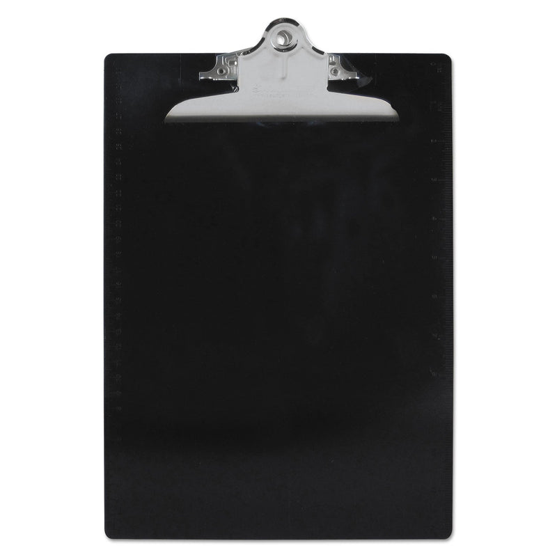 Saunders Recycled Plastic Clipboard with Ruler Edge, 1" Clip Capacity, Holds 8.5 x 11 Sheets, Black