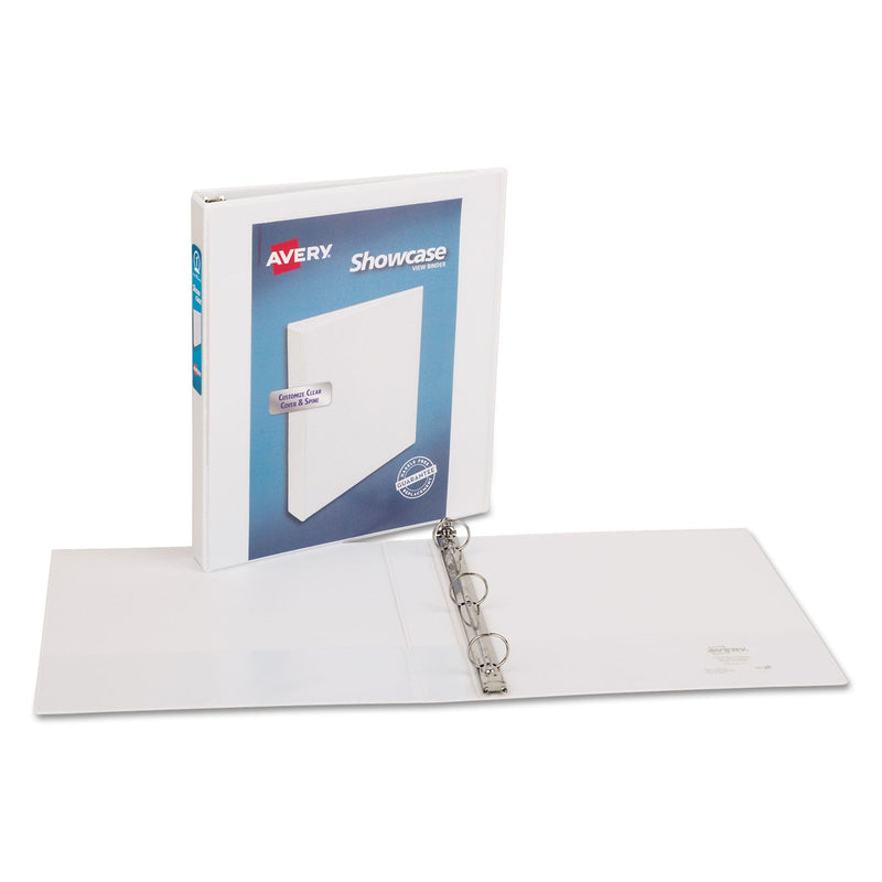 Avery Showcase Economy View Binder with Round Rings, 3 Rings, 1" Capacity, 11 x 8.5, White