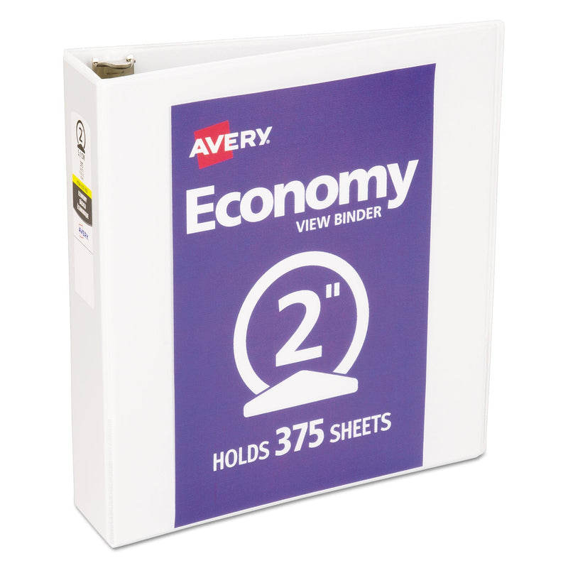 Avery Economy View Binder with Round Rings , 3 Rings, 2" Capacity, 11 x 8.5, White, (5731)