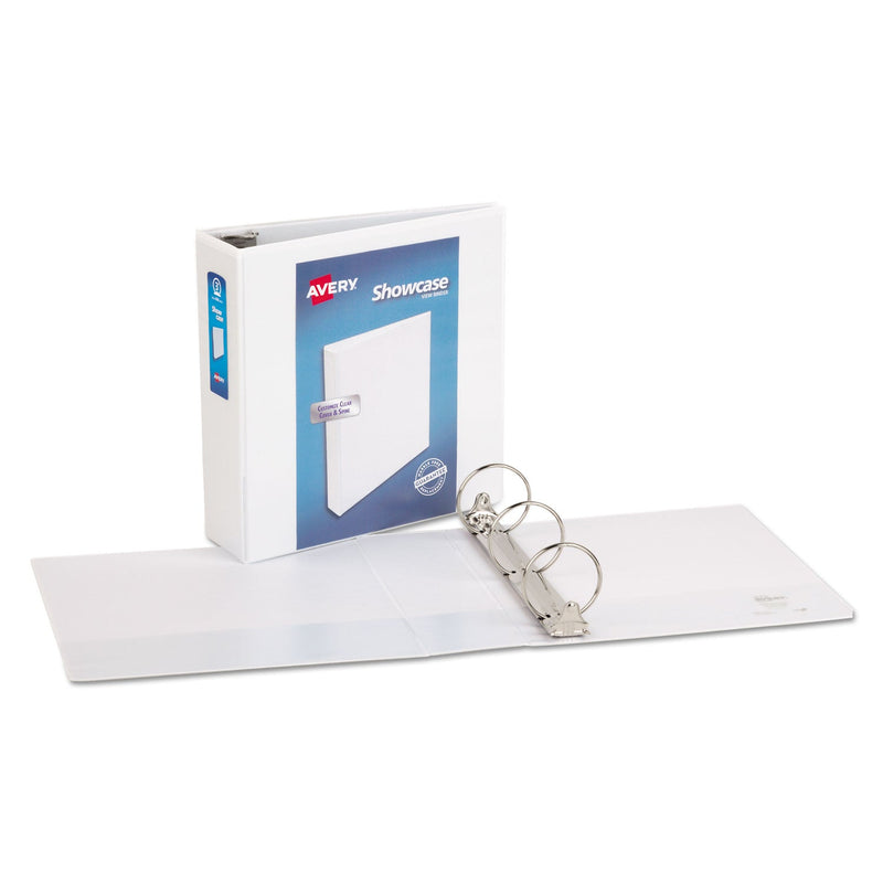 Avery Showcase Economy View Binder with Round Rings, 3 Rings, 3" Capacity, 11 x 8.5, White