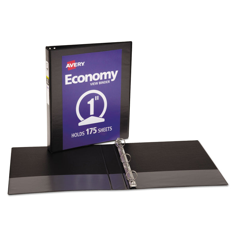 Avery Economy View Binder with Round Rings , 3 Rings, 1" Capacity, 11 x 8.5, Black, (5710)