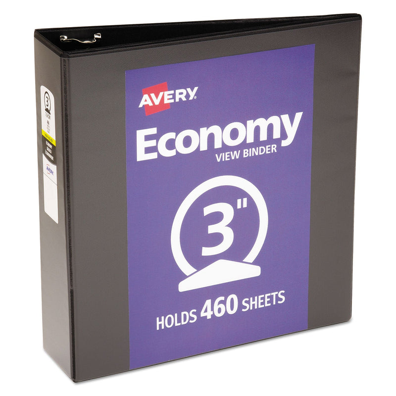 Avery Economy View Binder with Round Rings , 3 Rings, 3" Capacity, 11 x 8.5, Black, (5740)