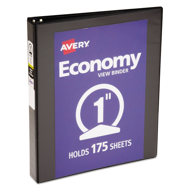 Avery Economy View Binder with Round Rings , 3 Rings, 1" Capacity, 11 x 8.5, Black, (5710)