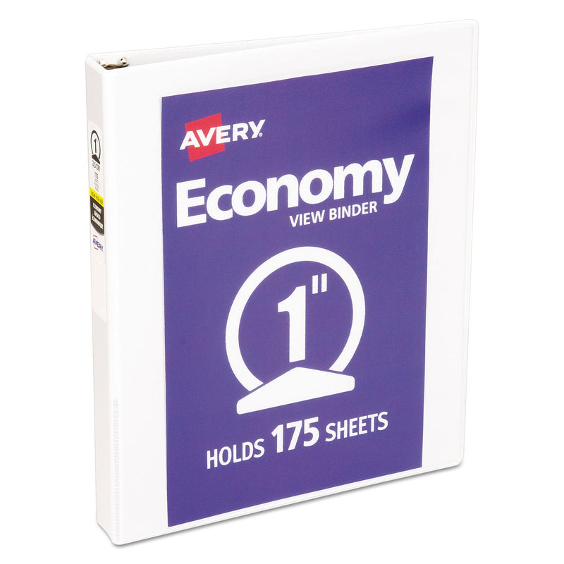 Avery Economy View Binder with Round Rings , 3 Rings, 1" Capacity, 11 x 8.5, White, (5711)