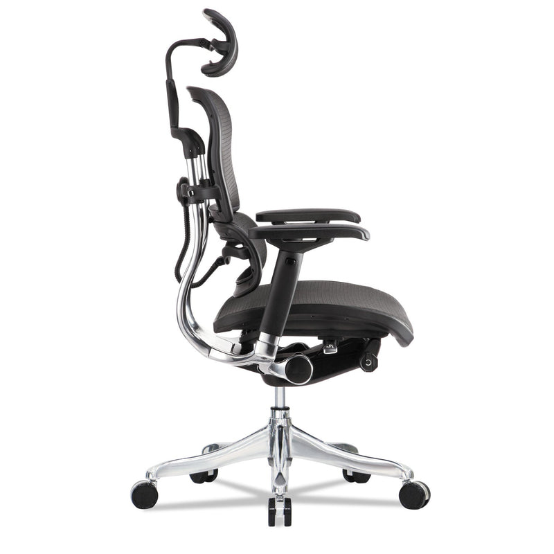 Eurotech Ergohuman Elite High-Back Chair, 18.1" to 21.6" Seat Height, Black