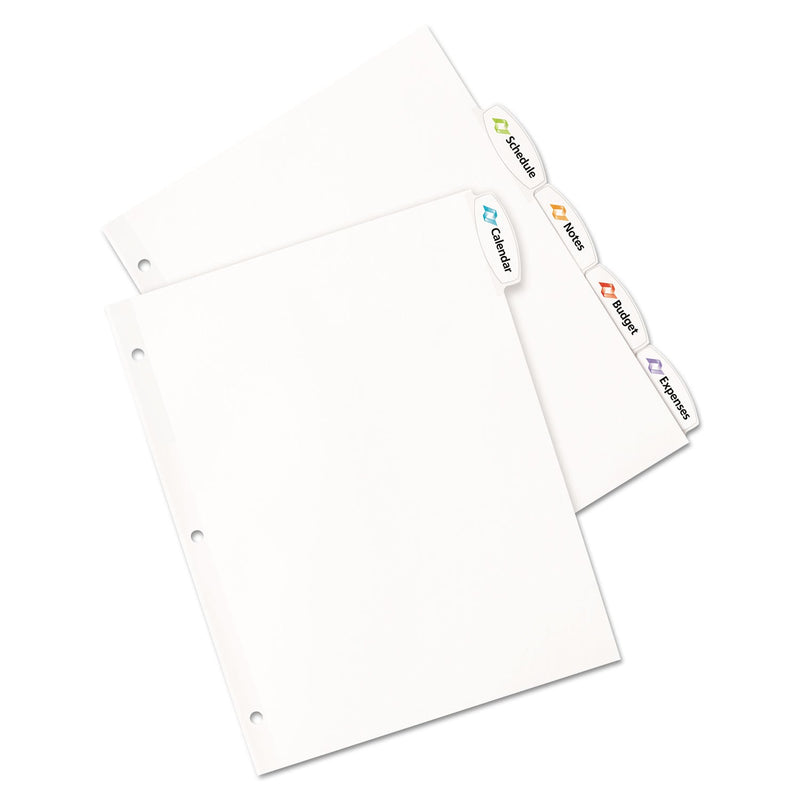 Avery Big Tab Printable White Label Tab Dividers, 5-Tab, 11 x 8.5, White, 20 Sets