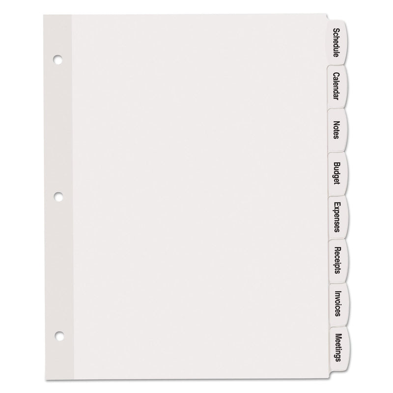 Avery Big Tab Printable White Label Tab Dividers, 8-Tab, 11 x 8.5, White, 20 Sets
