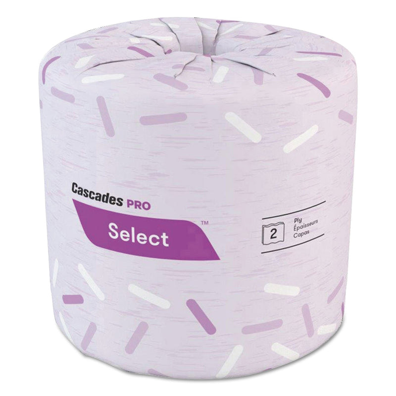 Cascades PRO Select Standard Bath Tissue, 2-Ply, White, 4.25 x 3.5, 500 Sheets/Roll, 96 Rolls/Carton
