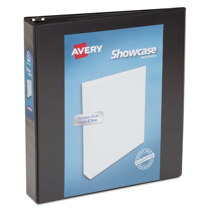 Avery Showcase Economy View Binder with Round Rings, 3 Rings, 1.5" Capacity, 11 x 8.5, Black