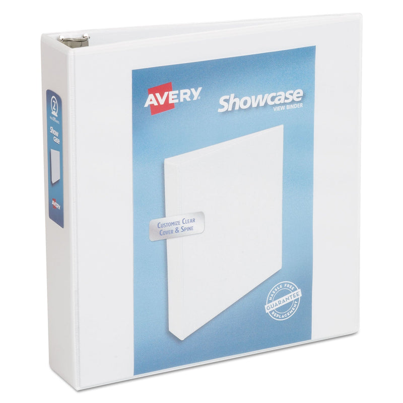 Avery Showcase Economy View Binder with Round Rings, 3 Rings, 2" Capacity, 11 x 8.5, White