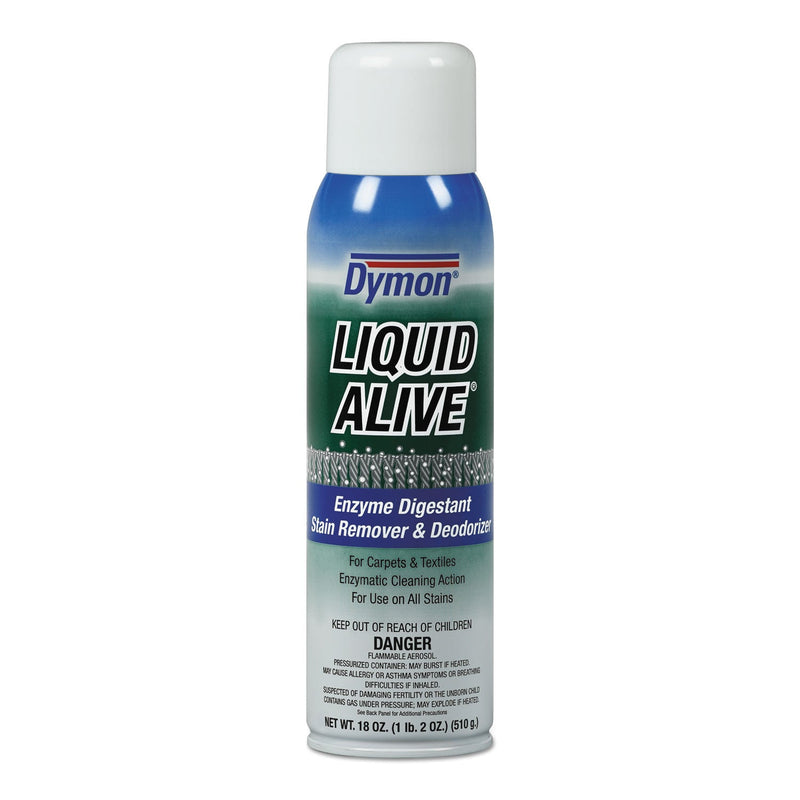 Dymon LIQUID ALIVE Carpet Cleaner/Deodorizer, 20 oz Aerosol Spray, 12/Carton