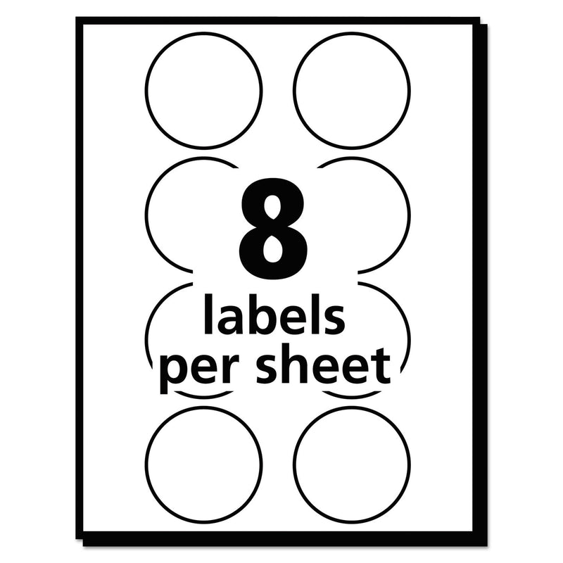 Avery Printable Self-Adhesive Removable Color-Coding Labels, 1.25" dia, Neon Red, 8/Sheet, 50 Sheets/Pack, (5497)