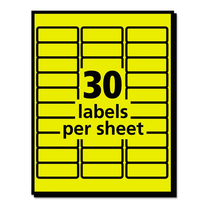 Avery High-Visibility Permanent Laser ID Labels, 1 x 2.63, Neon Yellow, 750/Pack