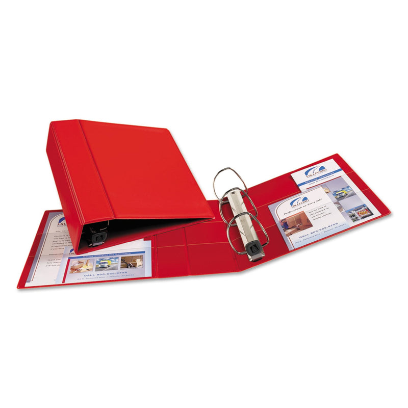 Avery Heavy-Duty Non-View Binder with DuraHinge and Locking One Touch EZD Rings, 3 Rings, 4" Capacity, 11 x 8.5, Red