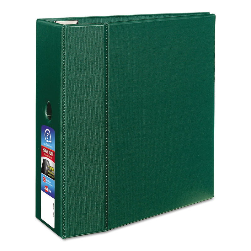 Avery Heavy-Duty Non-View Binder with DuraHinge, Locking One Touch EZD Rings and Thumb Notch, 3 Rings, 5" Capacity, 11 x 8.5, Green
